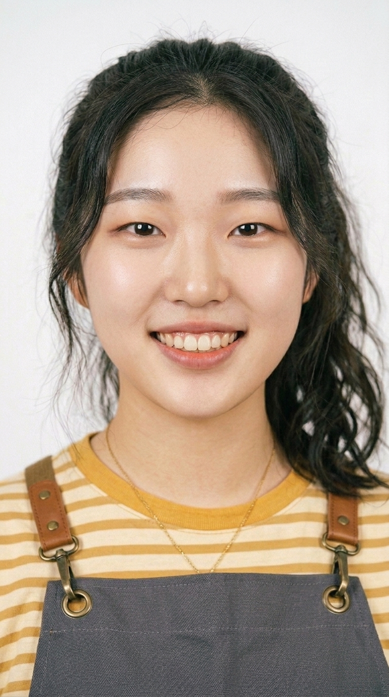 줄무늬 앞치마 인물 · 얼굴