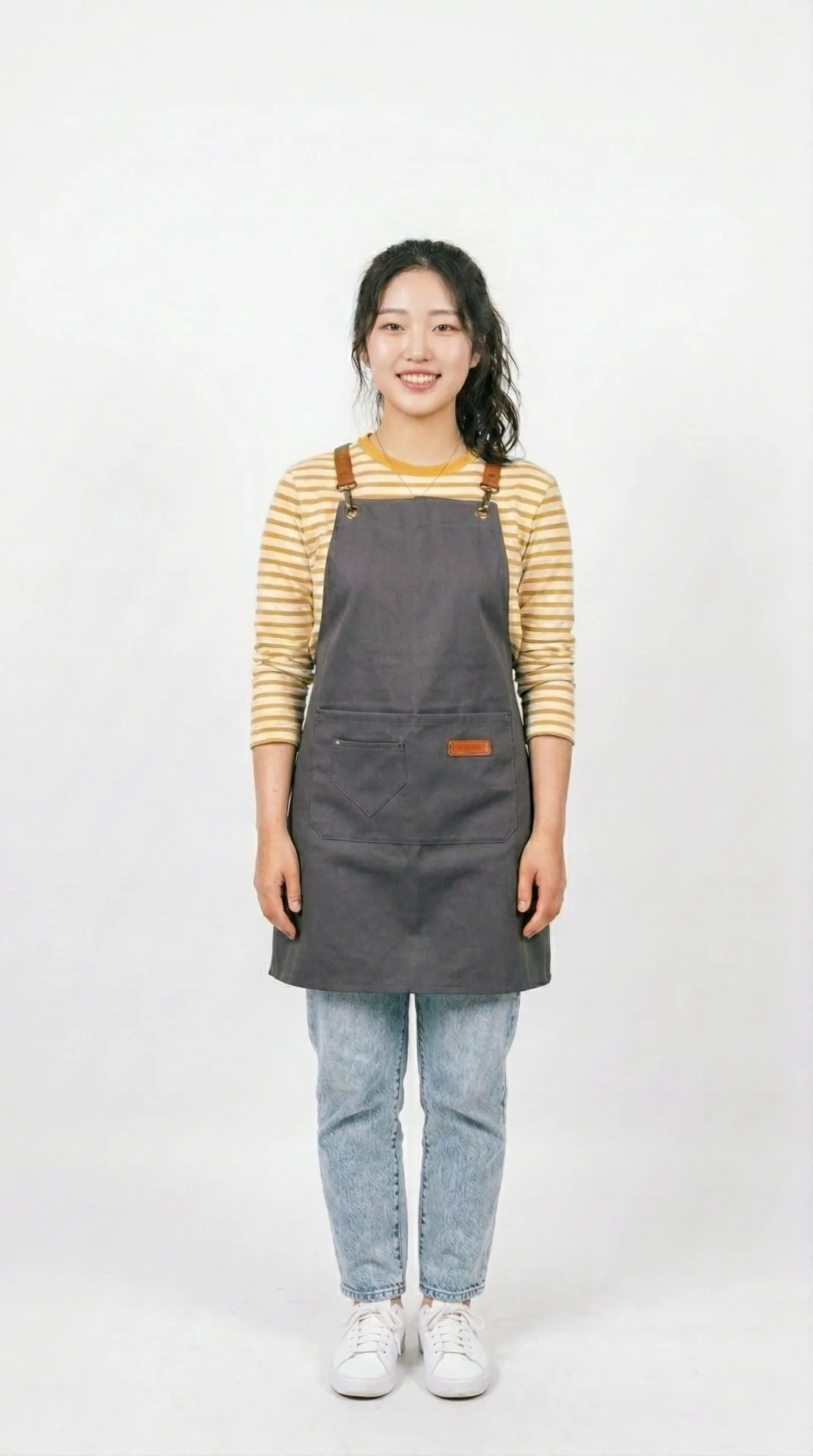 줄무늬 앞치마 인물 · 전신